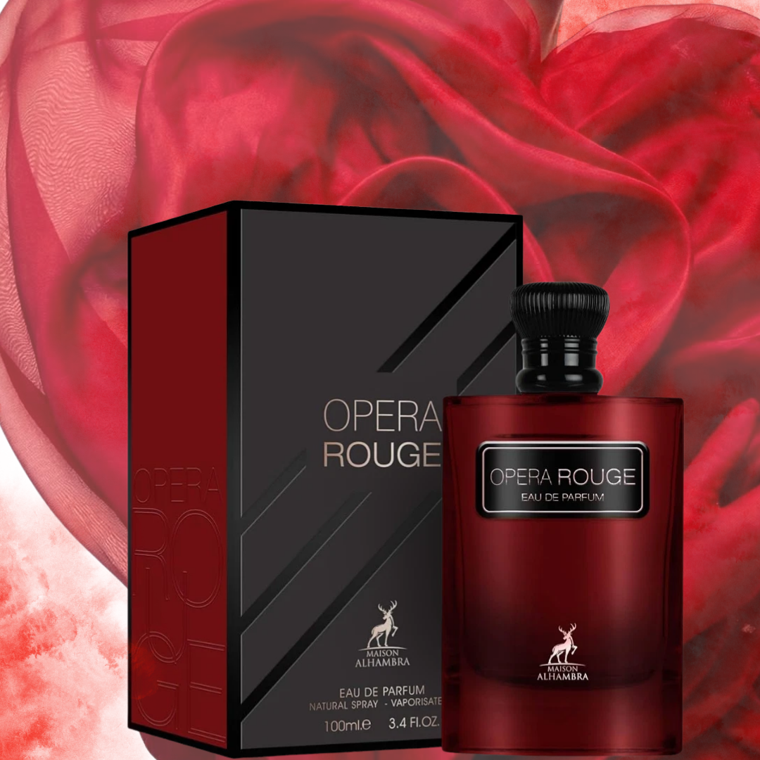 Opera Rouge Eau De Parfum By Maison Alhambra 100 ml 3.4 oz ( Inspired By Black Opium Over Red YSL)