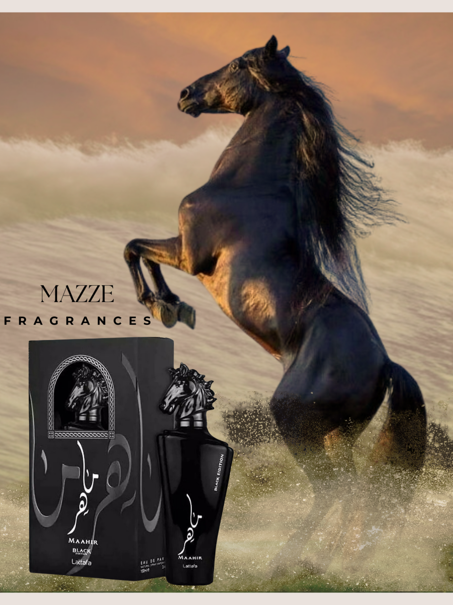 Maahir Black Edition Eau De Parfum For Unissex By Lataffa 3.4 oz 100 ml
