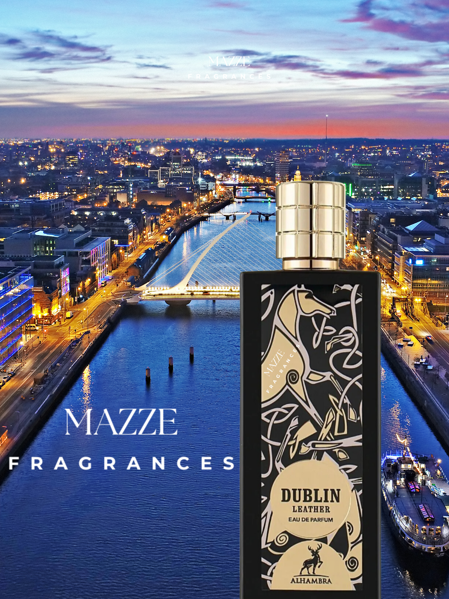 Dublin Leather by Maison Alhambra 2.7 oz 80 ml Eau De Parfum (Inspired by Memo Irish Leather)