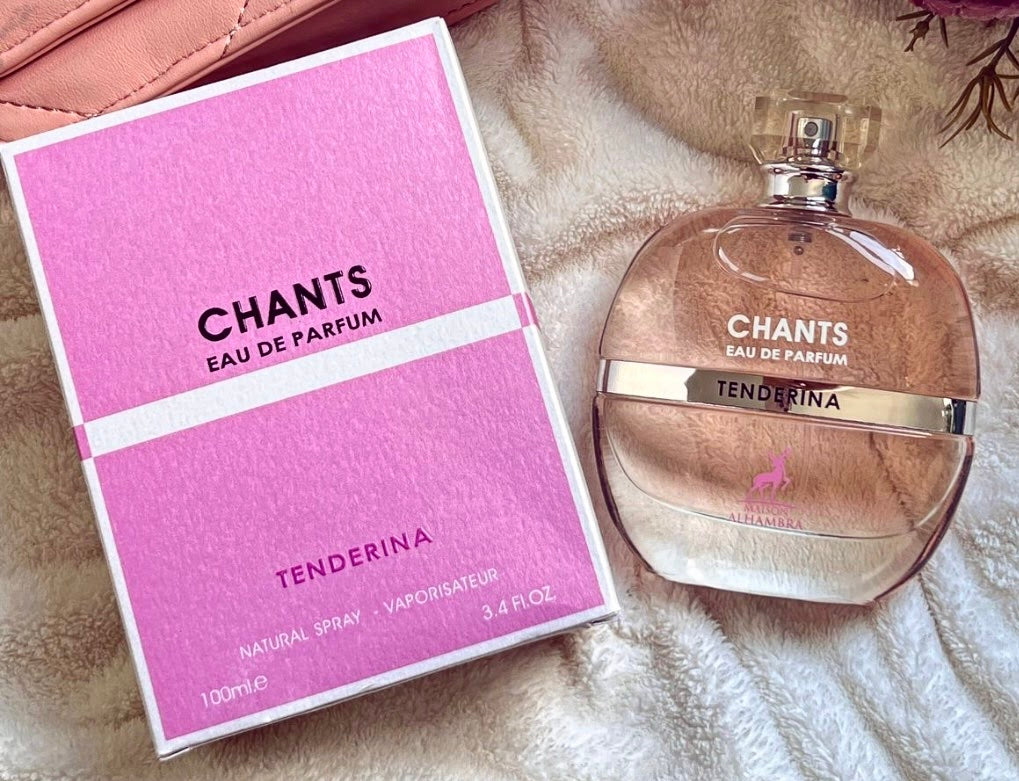 Chants Tenderina by Maison Alhambra Lattafa 100 ml 3.4 oz Eau De Parfum (Inspired by Chance Eau Tendre Eau de Parfum Chanel)