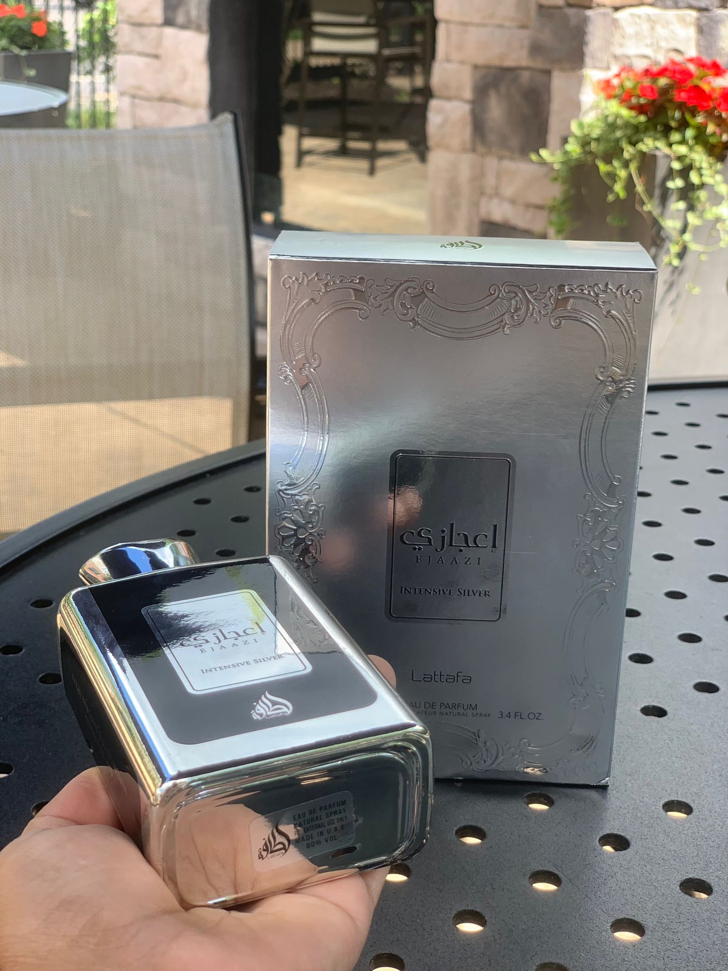 Ejaazi Intensive Silver Eau De Parfum By Lattafa 100 ml 3.4 oz (Inspired by Yves Saint Laurent La Nuit De L'Homme Bleu Electrique)