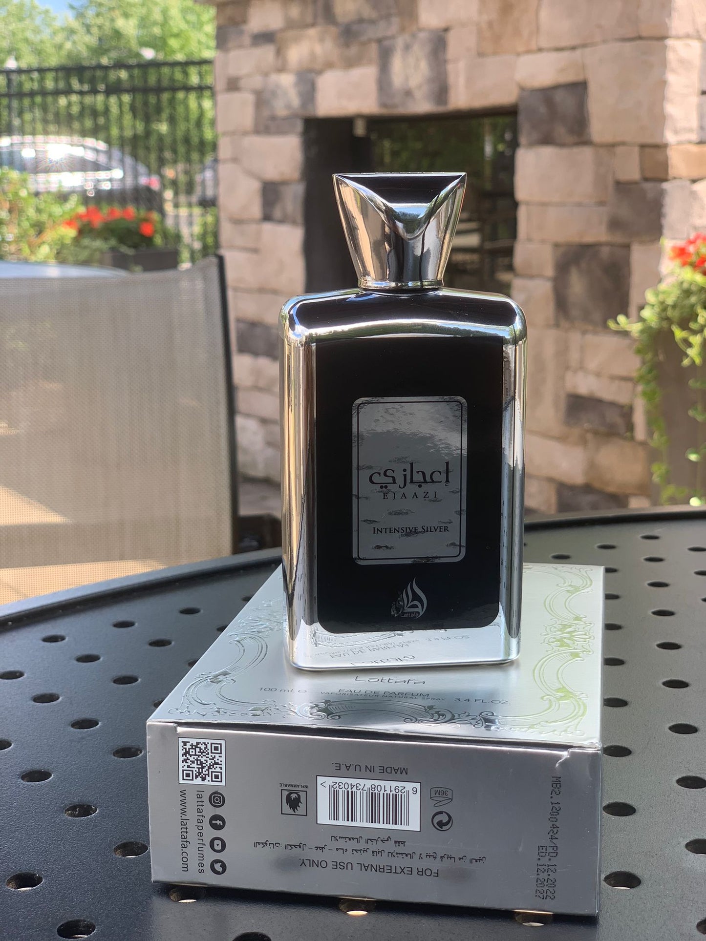 Ejaazi Intensive Silver Eau De Parfum By Lattafa 100 ml 3.4 oz (Inspired by Yves Saint Laurent La Nuit De L'Homme Bleu Electrique)
