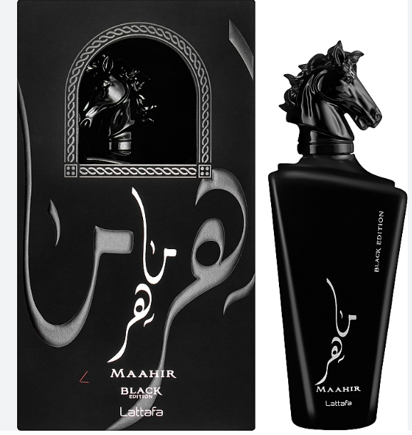 Maahir Black Edition Eau De Parfum For Unissex By Lataffa 3.4 oz 100 ml
