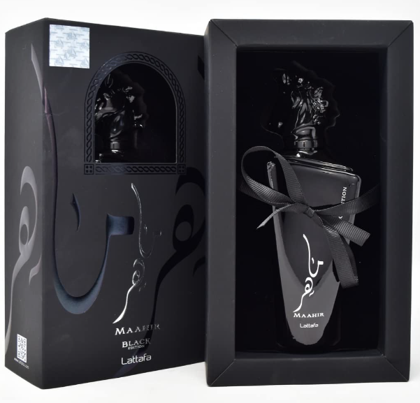Maahir Black Edition Eau De Parfum For Unissex By Lataffa 3.4 oz 100 ml