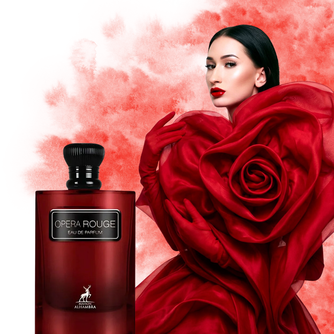 Opera Rouge Eau De Parfum By Maison Alhambra 100 ml 3.4 oz ( Inspired By Black Opium Over Red YSL)