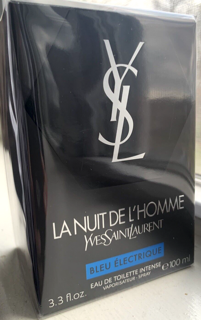 La Nuit De L'Homme BLEU ELECTRIQUE by Yves Saint Laurent 100 ml 3.3 oz Eau De Toilette Intense DISCONTINUED #