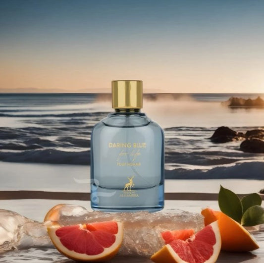 DARING BLUE FOR LIFE POUR HOMME 100 ml 3.4 oz EAU DE PARFUM BY MAISON ALHAMBRA