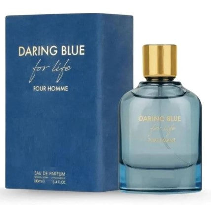 DARING BLUE FOR LIFE POUR HOMME 100 ml 3.4 oz EAU DE PARFUM BY MAISON ALHAMBRA