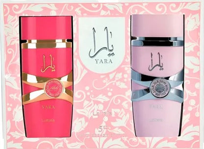 Yara Set 2 Pcs By Lattafa Eau De Parfum 100 ml 3.4 oz Yara Candy + 100 ml 3.4 oz Yara # 5 th Anniversary Edition #